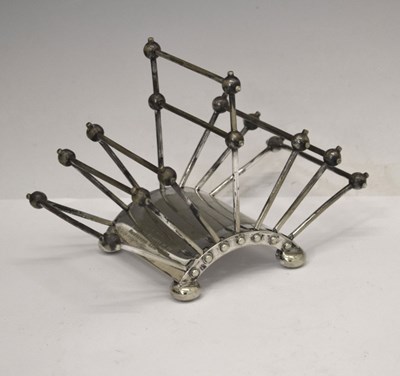 Lot 162 - Hukin and Heath electroplated folded toast rack, designed by Dr Christopher Dresser