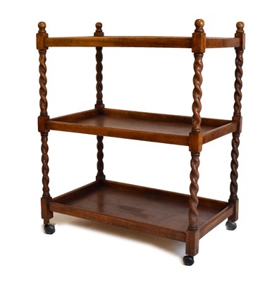 Lot 550 - Oak barley twist tea trolley