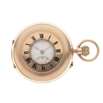 Lot 79 - J. W. Benson - George V 9ct gold half hunter pocket watch