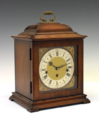 Lot 402 - German walnut-cased bracket or mantel clock