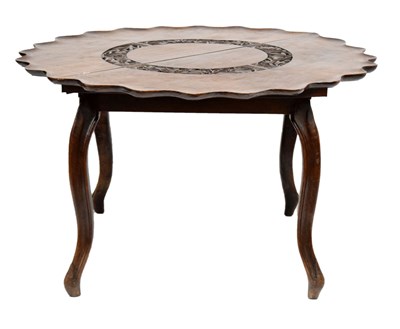 Lot 497 - Indian Colonial carved hardwood folding table, circa 1900