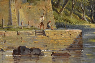 Lot 294 - Arthur John Strutt - (British, 1819–1888) - Oil on canvas - View of Rome from the River Tiber