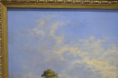 Lot 294 - Arthur John Strutt - (British, 1819–1888) - Oil on canvas - View of Rome from the River Tiber