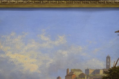 Lot 294 - Arthur John Strutt - (British, 1819–1888) - Oil on canvas - View of Rome from the River Tiber