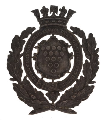 Lot 105 - Officer's silver plated pouch belt badge of the Royal Cornwall Militia