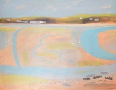 Lot Elaine Pamphilon, (British, 1948) - Oil on canvas - 'Hayle Estuary'