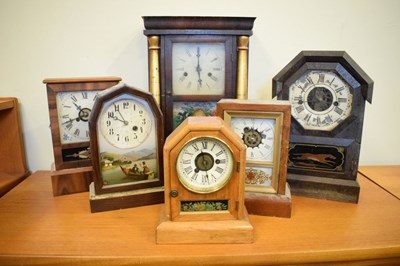 Lot 432 - Six late 19th Century American mantel clocks