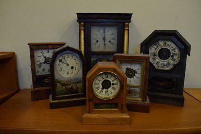 Lot 432 - Six late 19th Century American mantel clocks