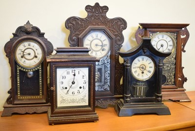 Lot 430 - Five American mantel clocks