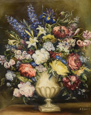 Lot 521 - H. G. Davis - oil on canvas - still life with vase of flowers