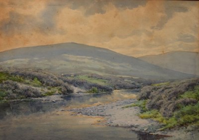 Lot 485 - Early 20th Century watercolour - Moorland Scene