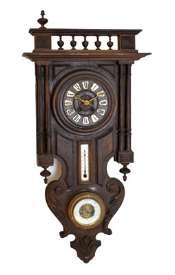 Lot 445 - Early 20th Century French carved fruitwood combination wall clock