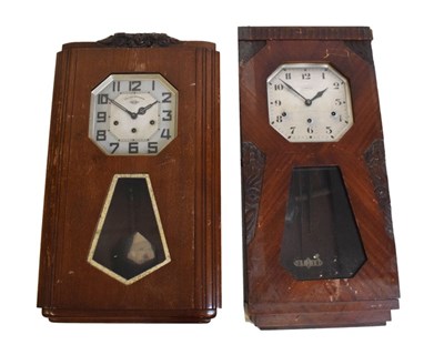 Lot 455 - Art Deco oak-cased 'Veritable Westminster' wall clock