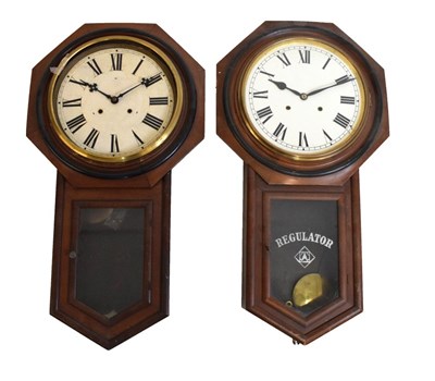 Lot 466 - Two early 20th Century American regulator wall clocks