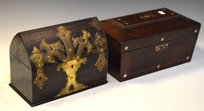 Lot 537 - Victorian brass-mounted coromandel stationery box