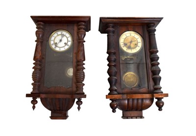 Lot 456 - Two spring-driven Vienna wall clocks