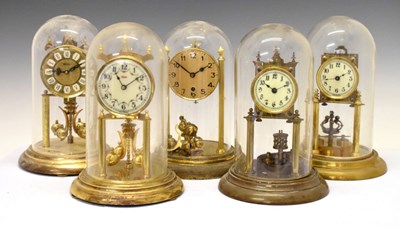 Lot 333 - Five assorted torsion or anniversary clocks