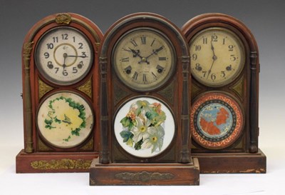 Lot 334 - Three American mantel clocks