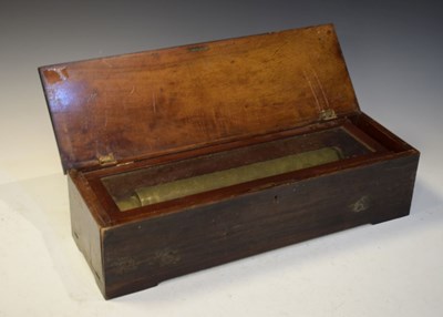 Lot 275 - 19th Century Swiss mahogany and simulated rosewood cased key wind musical box