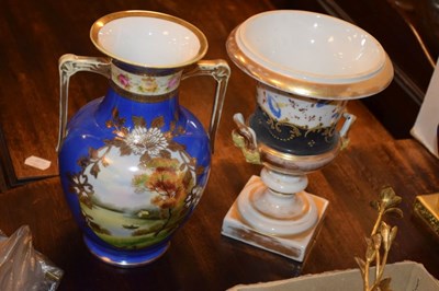 Lot 636 - Assorted ceramics: Noritake urns, pair of 19th Century urns, etc