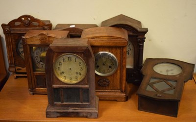 Lot 419 - Seven early 20th Century clocks