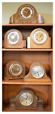 Lot 422 - Six mid 20th Century mantel clocks