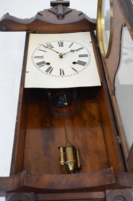 Lot 323 - Two late 19th Century American inlaid walnut wall clocks