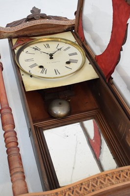 Lot 323 - Two late 19th Century American inlaid walnut wall clocks