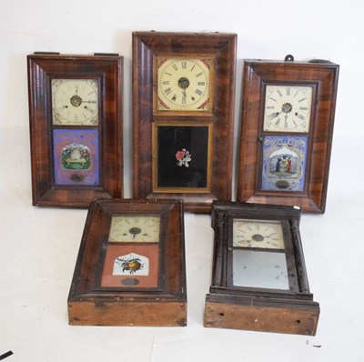 Lot 476 - Four late 19th Century American  wall clocks