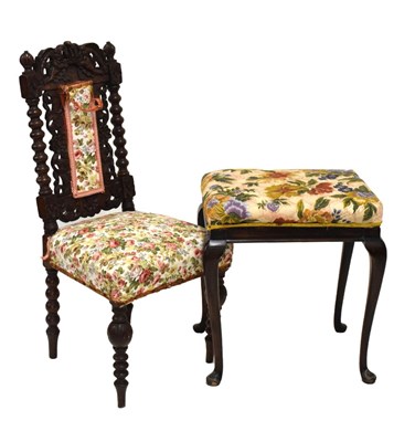 Lot 560 - Carolean style chair with padded back