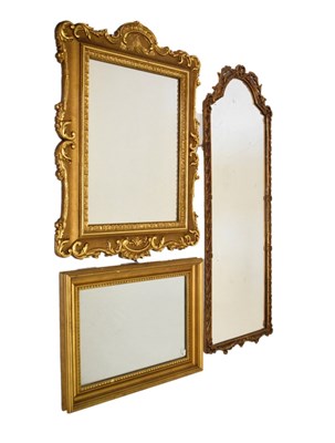 Lot 595 - Group of three gilt mirrors