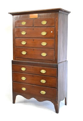 Lot 524 - Late George III mahogany tallboy or chest-on-chest