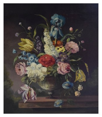 Lot 503 - Dutch school 20th Century - still life with flowers