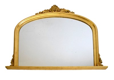 Lot 592 - Gilt overmantel mirror