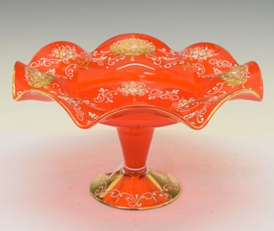 Lot 249 - Murano red glass pedestal dish