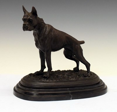 Lot 347 - Bronze Boxer dog after P. J. Mene