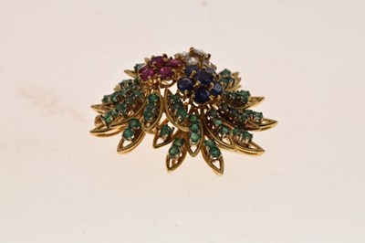 Lot 99 - Diamond and gem set pendant/brooch