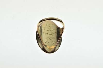 Lot 34 - Late 18th Century mourning ring, circa 1790