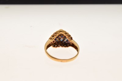 Lot 24 - Sapphire and diamond heart shaped cluster ring
