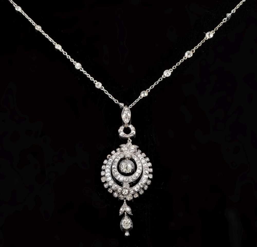 Lot 56 - Late Victorian diamond pendant, circa 1890