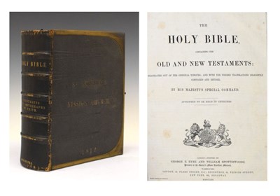 Lot 240 - Victorian leather-bound Bible