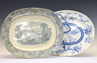 Lot 238 - Two transfer decorated meat plates