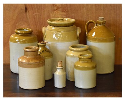 Lot 237 - Collection of stoneware jars, flagons, etc