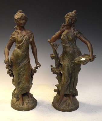 Lot 540 - Pair of French spelter figures circa 1900