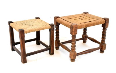 Lot 401 - Two oak framed stools