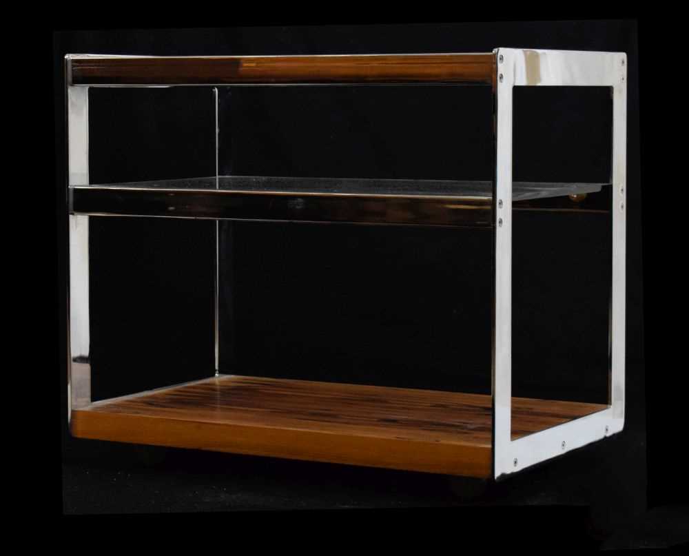 Lot 557 - Robert Young for Merrow Associates - Chrome and rosewood trolley