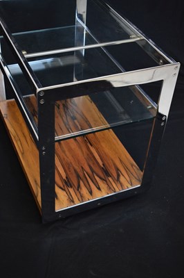 Lot 557 - Robert Young for Merrow Associates - Chrome and rosewood trolley