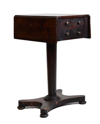 Lot 358 - Early Victorian rosewood pedestal work table