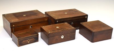 Lot 460 - Five assorted 19th Century wooden boxes