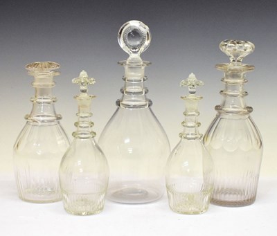 Lot 224 - Five 19th Century decanters